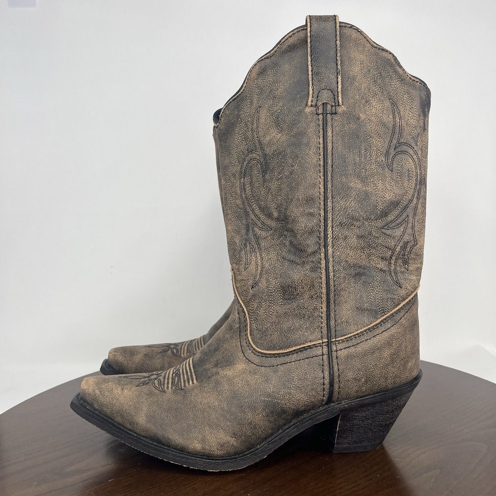 Rockin Country Cowboy Boots Women 10W Brown Leather Western Rodeo Cowgirl RC5031